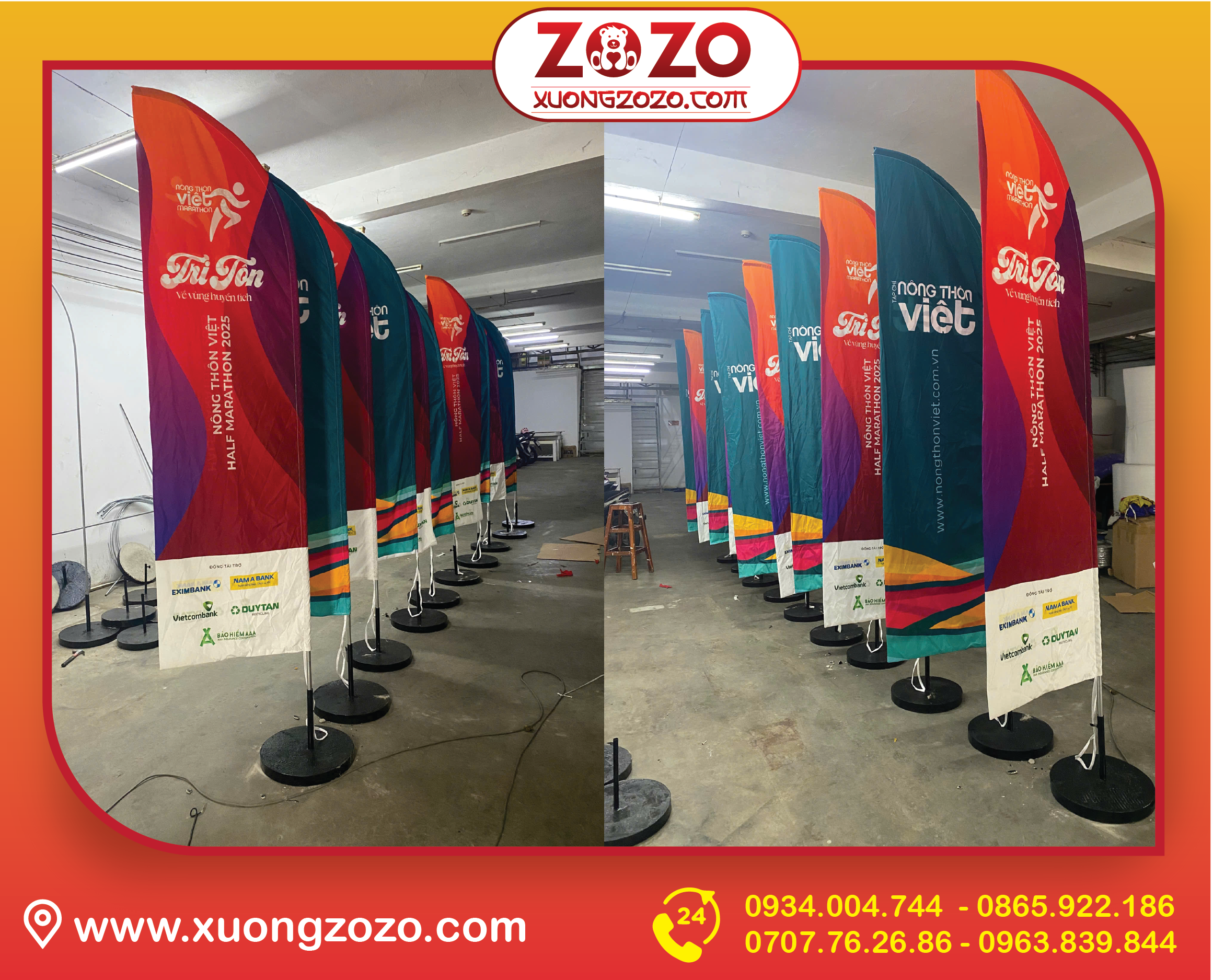 Cơ sở cung cấp cờ phướn chạy roadshow uy tín, chất lượng