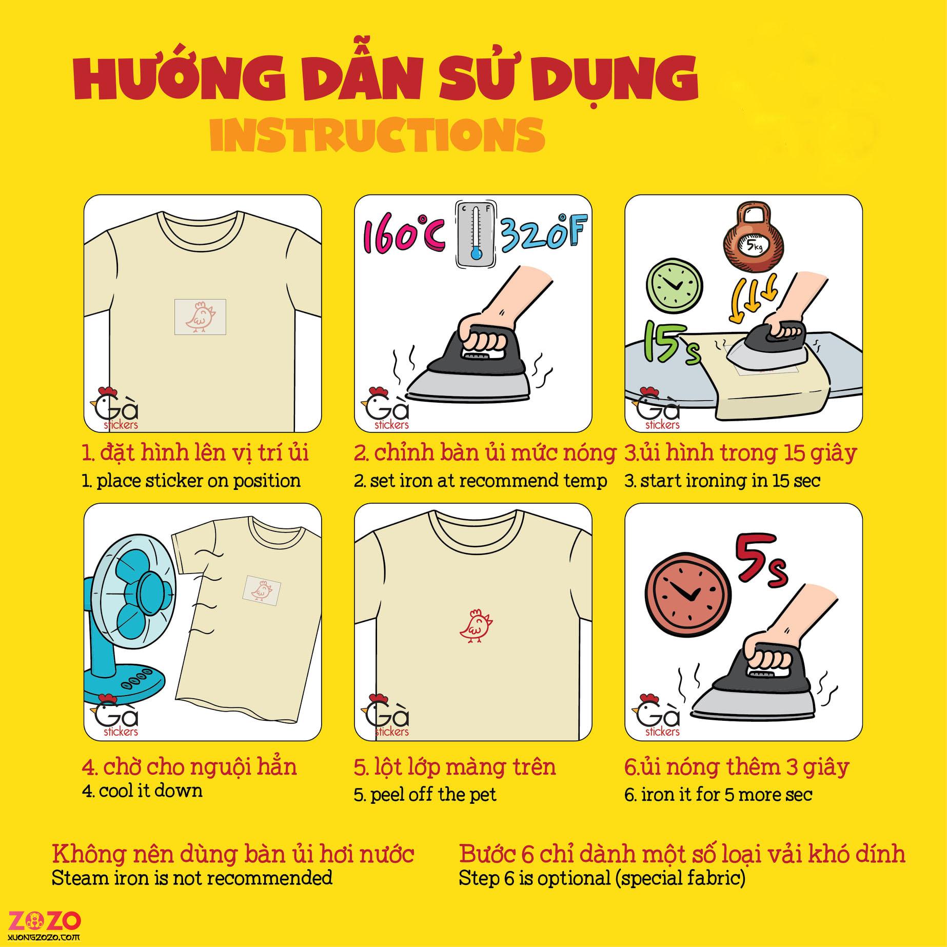 Sticker ủi lên áo cho bé giá xưởng