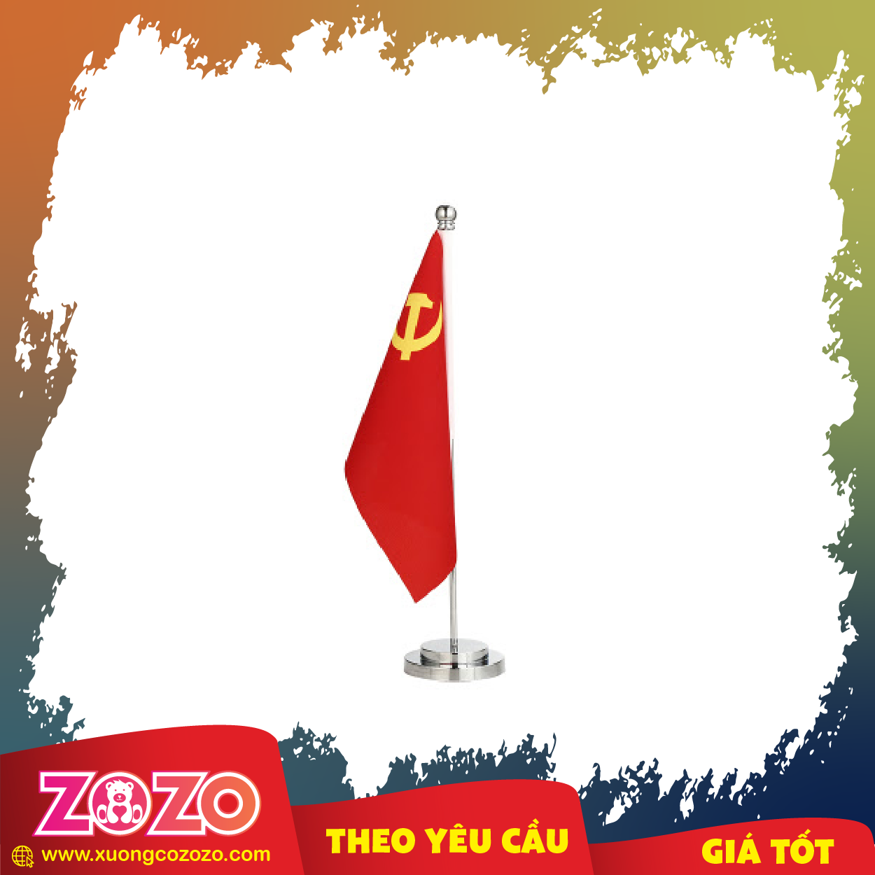 Cờ để bàn in quốc kỳ 2 nước, 3 nước hữu nghị