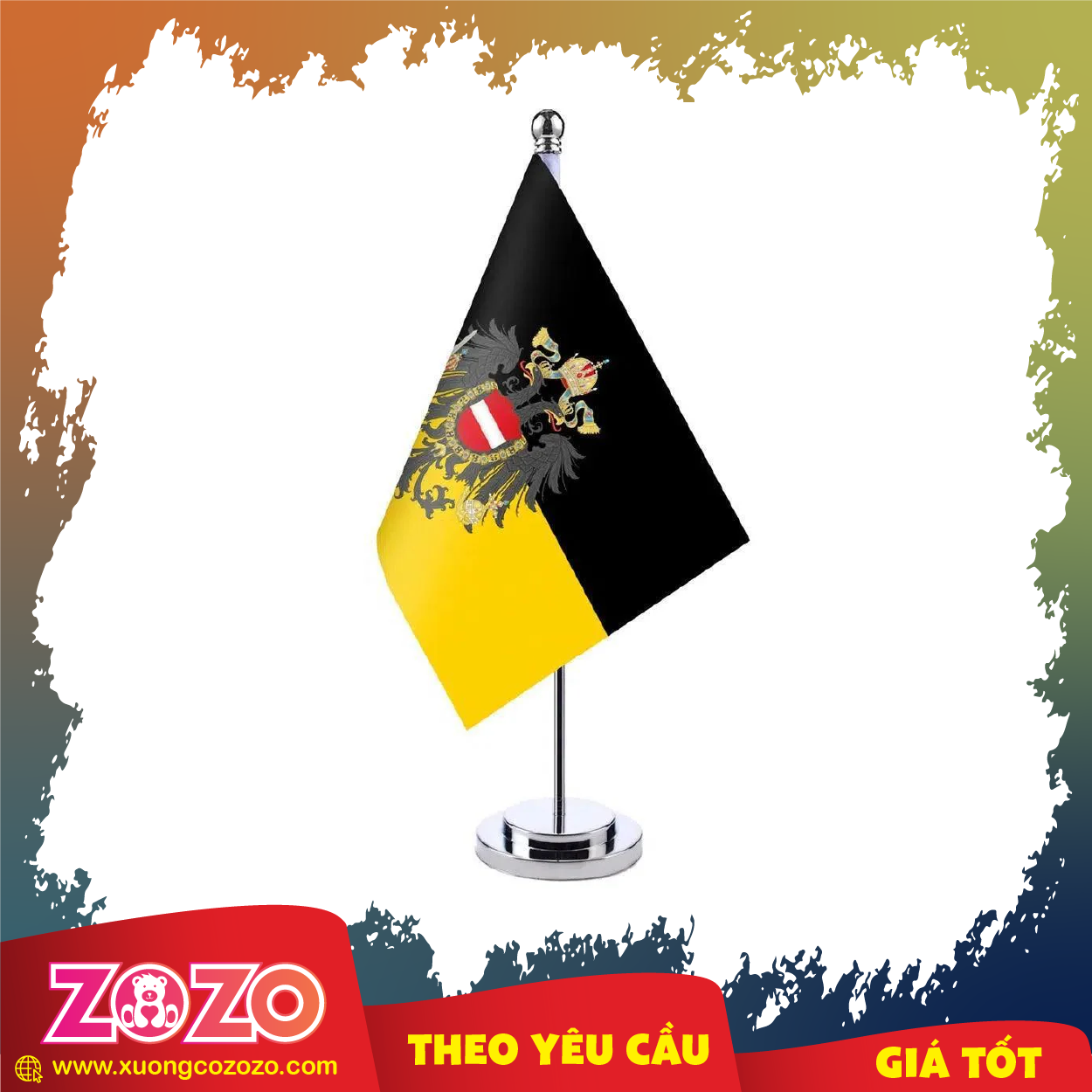 Cờ để bàn in quốc kỳ 2 nước, 3 nước hữu nghị