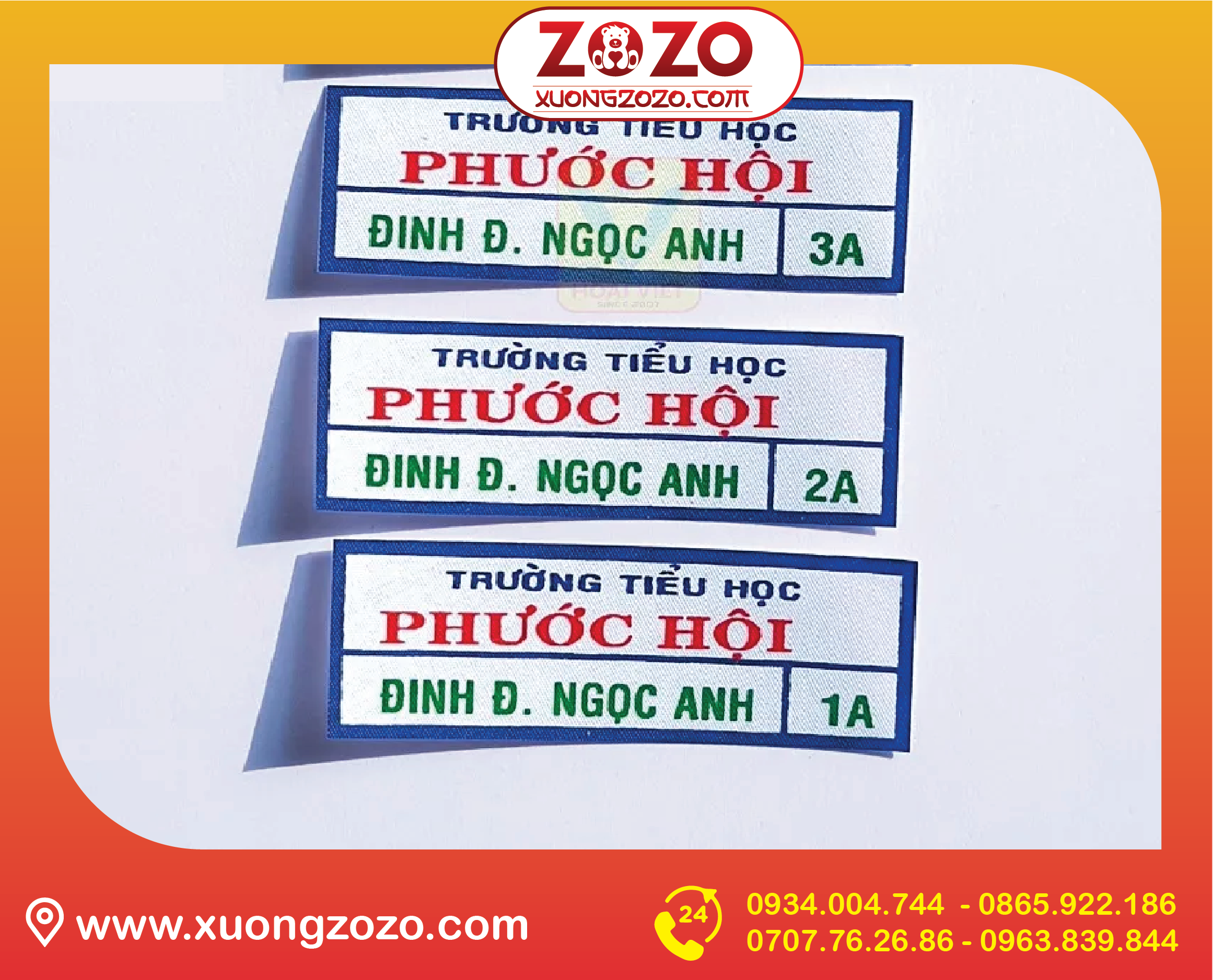 In bảng tên – phù hiệu học sinh theo yêu cầu