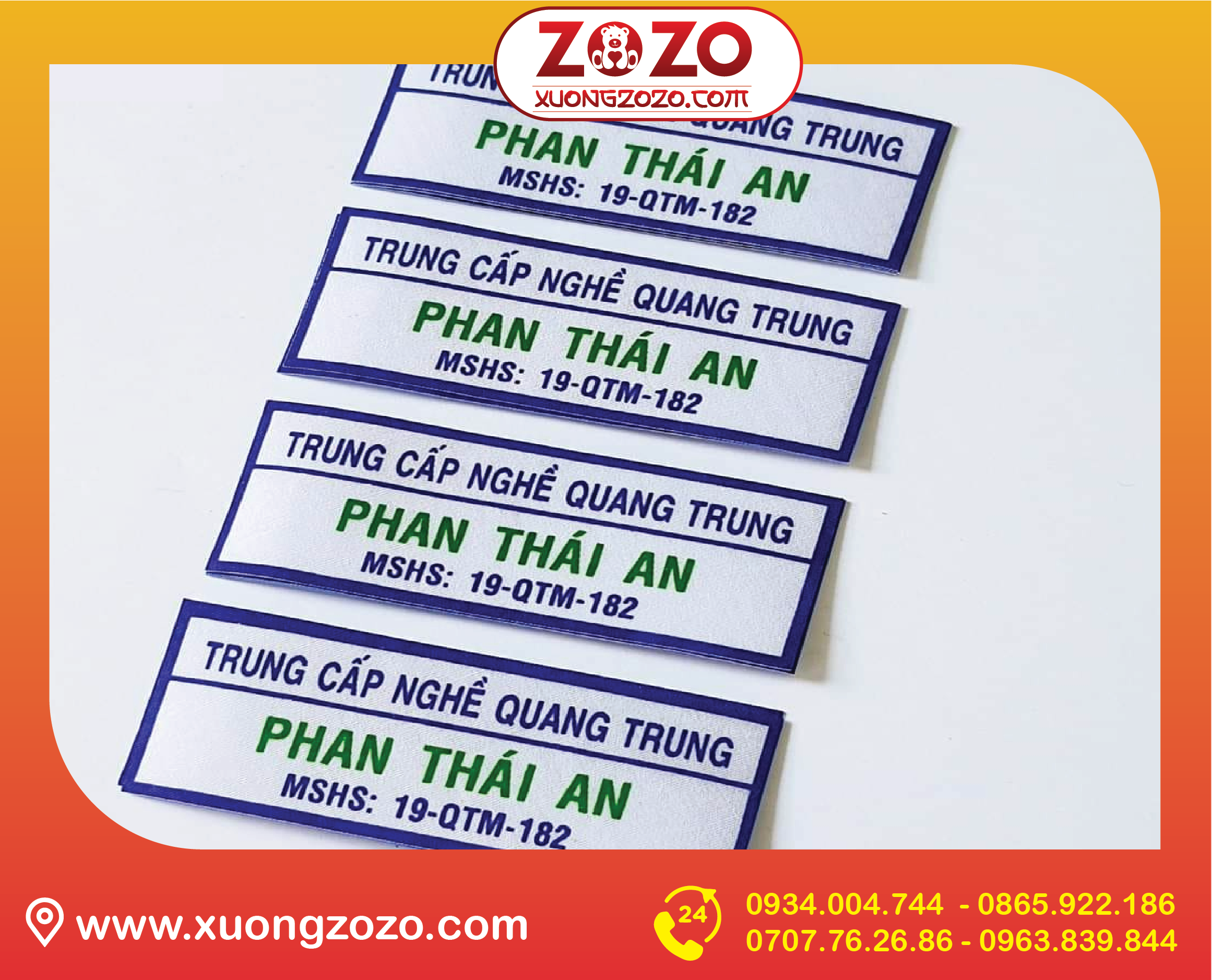 In bảng tên – phù hiệu học sinh theo yêu cầu