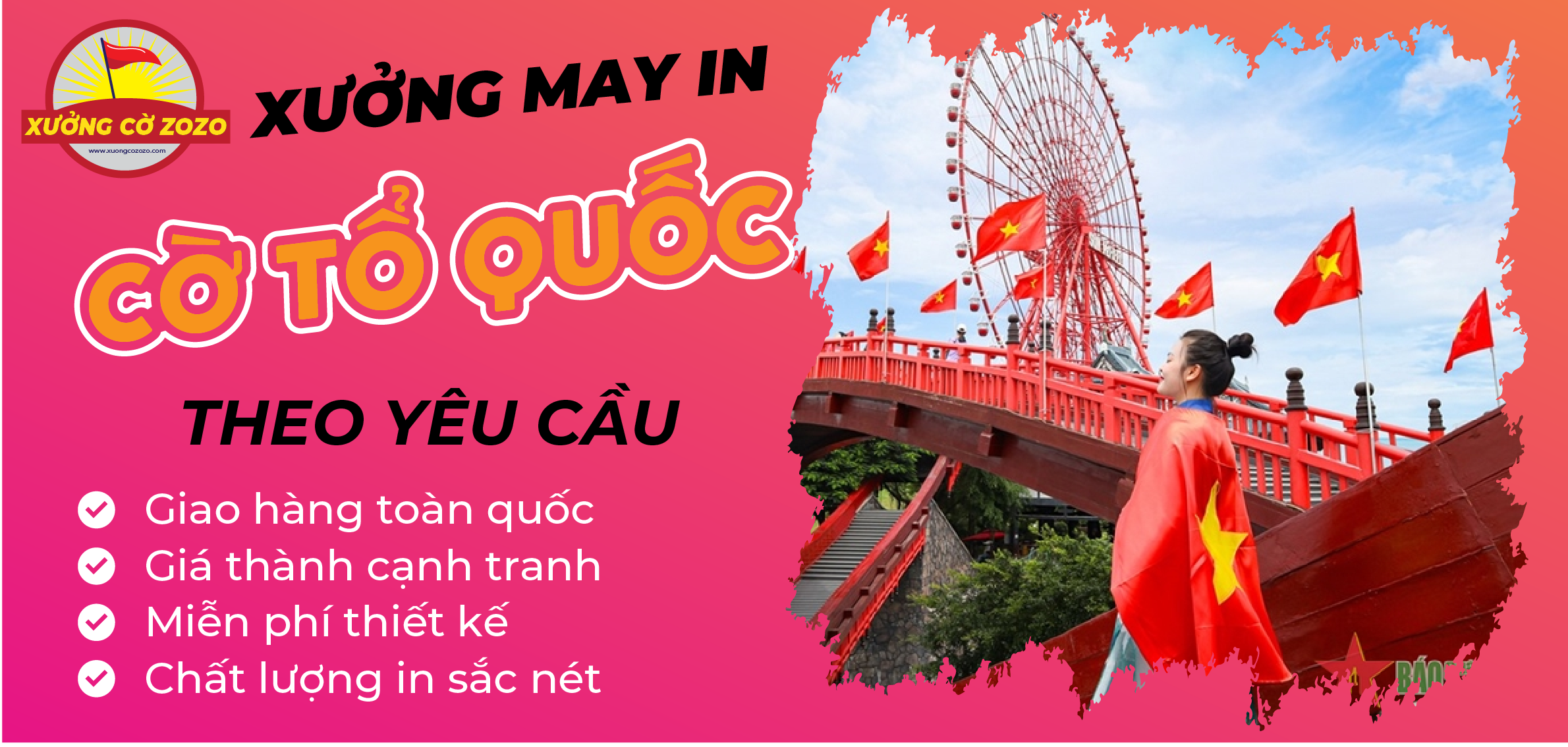 In cờ lớp, tổ quốc, công ty các loại giá rẻ tại HCM